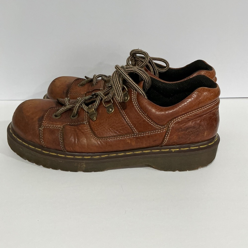 Vintage Y2K Chunky Distressed Brown Leather Dr. Martens Oxford Boots Sz 12, 8b68 - Picture 3 of 11